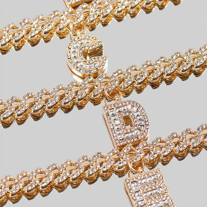 Hip Hop Initial Letters Pendant Anklets